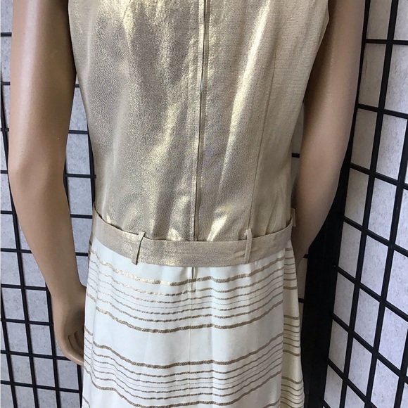 Vintage Gold/Cream Metallic Go-Go Dress Used size 11/12 - Picture 3 of 5